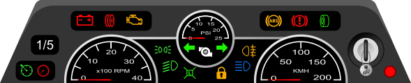 Has all the indicator/warning lights the original has, all functional (except cruise control)