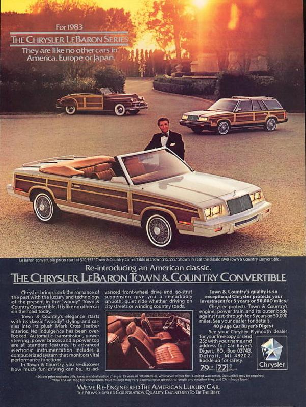 Chrysler magazine ads from 1980s